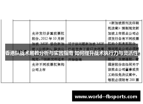 香港队战术易教分析与实践指南 如何提升战术执行力与灵活性